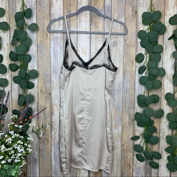 Seek the Label Satin Champagne Lace Trim Slip - Picture 5 of 6